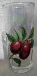 KİRAZ FİGÜRLÜ 1 ADET CAM BARDAK BOY 13.5 CM
