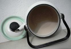 AÇIK YEŞİL BEYAZ KAPAKLI EMAYE DEMLİK Ç 15 CM