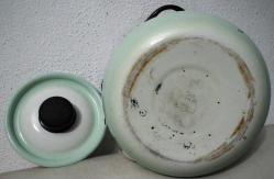 AÇIK YEŞİL BEYAZ KAPAKLI EMAYE DEMLİK Ç 15 CM