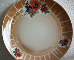 6 adet ÇİÇEKLİ İSTANBUL PORSELEN SERVİS TABAĞI ÇAP 23 CM