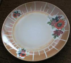 6 adet ÇİÇEKLİ İSTANBUL PORSELEN SERVİS TABAĞI ÇAP 23 CM