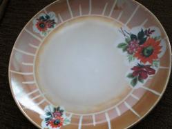 6 adet ÇİÇEKLİ İSTANBUL PORSELEN SERVİS TABAĞI ÇAP 23 CM