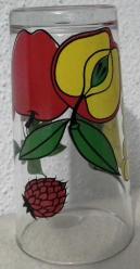 1 ADET ÜZÜM KİRAZ ÇİLEK ELMA FİGÜRLÜ CAM BARDAK ÇAP 6 CM BOY 12 CM
