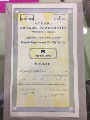 Ankara Arıcılık Kooperatifi 1951 Eski Hisse Senedi
