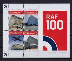 Gibraltar Cebelitarık 2018 Kraliyet Hava Kuvvetleri'nin 100.Yılı Damgasız Blok