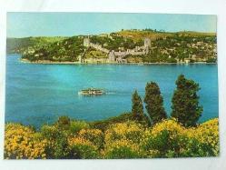 Rumeli Hisarı ve Eski Vapur Nostalji Kartpostal 1960 lı Yıllar