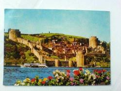 Rumeli Hisarı ve Eski Vapur 1965 Nostalji Kartpostal