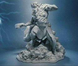 Thor Marvel Avengers 3D Baskı Karakter Figür 20 Cm GRİ ESKİTME RENK