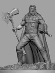 Thor Marvel Avengers 3D Baskı Karakter Figür 20 Cm GRİ ESKİTME RENK