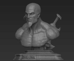 Kratos 3D Baskı Karakter Figür 12 Cm GRİ ESKİTME RENK
