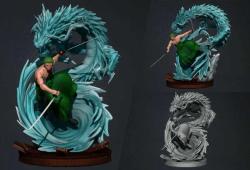Roronoa Zoro One Piece 3D Baskı Karakter Figür 25 Cm