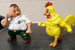 Peter Griffin ve The Chicken 3D Baskı Karakter Figür 15 Cm
