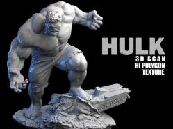 HULK -MARVEL 3D Baskı Karakter Figür 20 Cm GRİ ESKİTME RENK