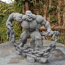 HULK -MARVEL 3D Baskı Karakter Figür 20 Cm GRİ ESKİTME RENK