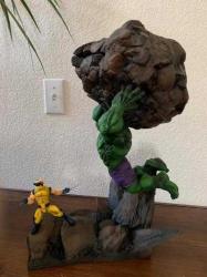 HULK vs WOLWERİNE -MARVEL 3D Baskı Karakter Figür 25 Cm
