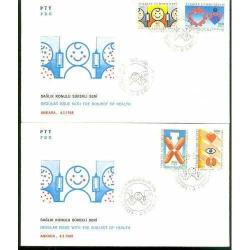 1988 FDC SAĞLIK KONULU SÜREKLİ SERİ 2 ZARFTA