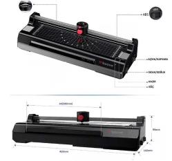 Baove OCW380 A3 Laminasyon Makinesi ve Kağıt Kesme Makinesi + 10 Pvc Film