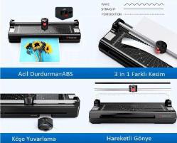 Baove OCW380 A3 Laminasyon Makinesi ve Kağıt Kesme Makinesi + 10 Pvc Film