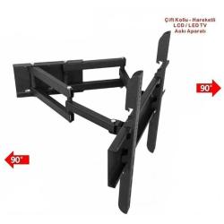 TEİF 42-65-106-165 Ekran Çift Kollu Hareketli Led Lcd Curved Tv Duvar Askı Aparatı