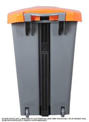 Safell Plastik Köşeli Pedallı Çöp Kovası 70 Lt - Tekerlekli - Pedallı Çöp Konteyneri - Gri