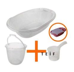 Ships Baby Bebek Banyo Küvet Seti 4'lü - Mavi - Pembe - Beyaz