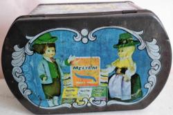 ÇOK ESKİ MELTEM ÇİKLETLERİ BOŞ TENEKE KUTU 16X10 CM DERİNLİK KAPAK DAHİL 9 CM