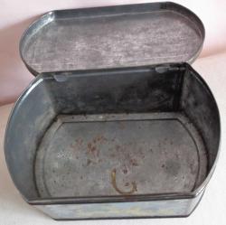 ÇOK ESKİ MELTEM ÇİKLETLERİ BOŞ TENEKE KUTU 16X10 CM DERİNLİK KAPAK DAHİL 9 CM