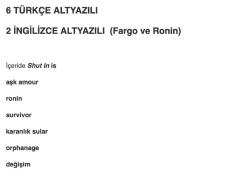 8 DVD İÇERİDE ORPHANAGE Yetimhane  KARANLIK SULAR SURVIVOR AŞK AMOUR RONIN DEĞİŞİM FARGO Coen Kardeşler Oscar Ödüllü Shut in Amour Michael Haneke Naomi Watts  Robert de Niro Jean Reno
