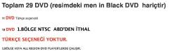 toplam 29 DVD 11 Türkçe altyazı 18 1.bölge NTSC Amerika The Cell Jennifer Lopez Gothika Halle Berry