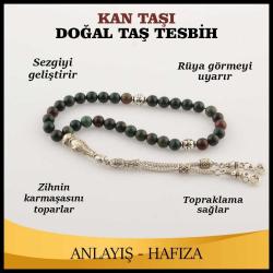 Kan Taşı Doğal Taş Tesbih 6 mm, T195