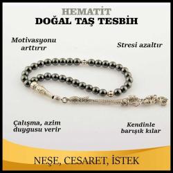 Hematit Doğal Taş Tesbih 6 mm, T192