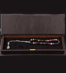 Doğal Taş Tesbih-Turmalin Taşı gümüş imame gümüş püskül T131