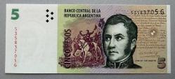 ARJANTİN=2012 5 Pesos P-353b UNC - ÇİL'