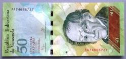 VENEZUELA=2015 50 Bolivares P-92j ÇİL'