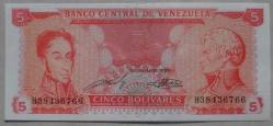 VENEZUELA=1989 5 Bolivares P-70b ÇİL'