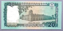 BANGLADEŞ=2012 20 Taka P-55b ÇİL'