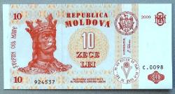 MOLDOVA=2009 10 Lei P-10f ÇİL'
