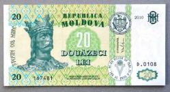MOLDOVA=2010  20 Lei  P-13j  ÇİL'
