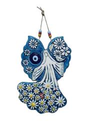 Seramik Büyük Boy Papatyalar İçinde Melek Dekoratif Duvar Süsü