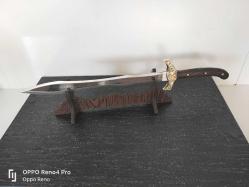 SON BİR ADET ŞOOK FİYATA KAMPANYA SEHPALI KILIÇ 4050 ÇELİK CEVİZ SAP FETİH SURESİ BESMELE İ ŞERFİ.