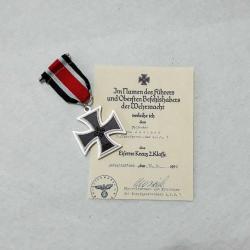 Propaganda kart hediyeli Almanya 1939 Sertifikalı İkinci Dünya Savaşı 2.Derece Demirhaç Madalya