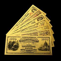Renkli Altın Varak Amerika 1875 Dolar Seti Sertifikalı 8 Adet Set