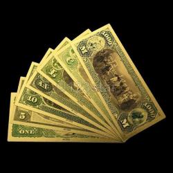 Renkli Altın Varak Amerika 1875 Dolar Seti Sertifikalı 8 Adet Set