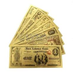 Renkli Altın Varak Amerika 1875 Dolar Seti Sertifikalı 8 Adet Set