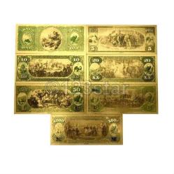 Renkli Altın Varak Amerika 1875 Dolar Seti Sertifikalı 8 Adet Set