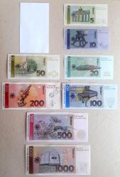 ALMANYA 5*10*20*50*100*200*500*1000 DEUTSCHE MARK 1991 YILI KUŞE BASKI