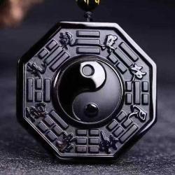 Elyapımı YİN YANG Doğal Obsidyen Taşı Bay/Bayan Tılsım Kolye.Koruyucu bir taştır.Kötü enerjiyi uzaklaştırır.