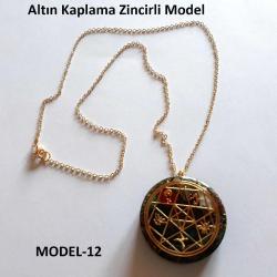 Çok güzel Hediye!...Ganslı Elyapımı Altın Kaplama Orgonit Kolye.Model 512