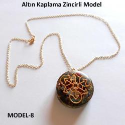 Çok güzel Hediye!...Ganslı Elyapımı Altın Kaplama Orgonit Kolye.Model 508