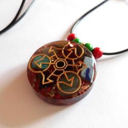 Çok güzel Hediye!...Ganslı Elyapımı Altın Kaplama Orgonit Kolye.Model 508